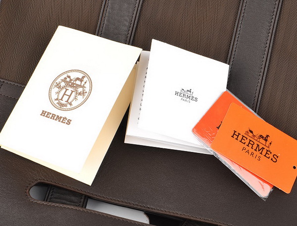 Best Hermes Canvas Handbags Coffee 509001